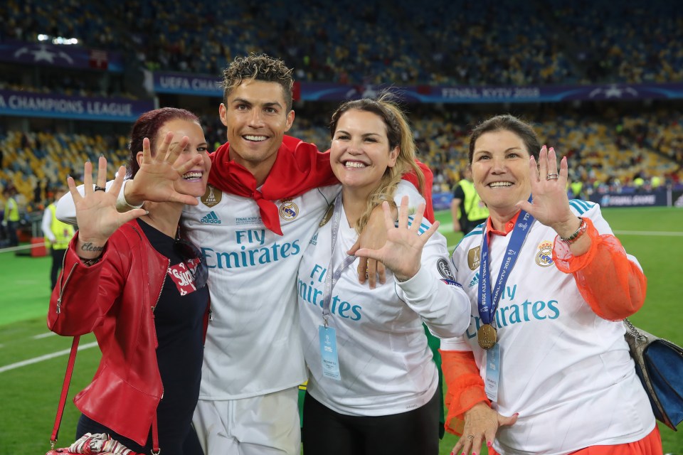  Cristiano Ronaldo's sister Katia Aveiro (second from right) has revealed how the superstar had a humble start in life