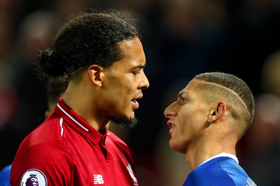  Richarlison is unfazed by coming up against the illustrious van Dijk