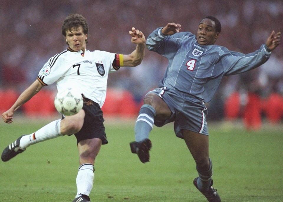 Paul Ince was England’s midfield anchor at Euro 96