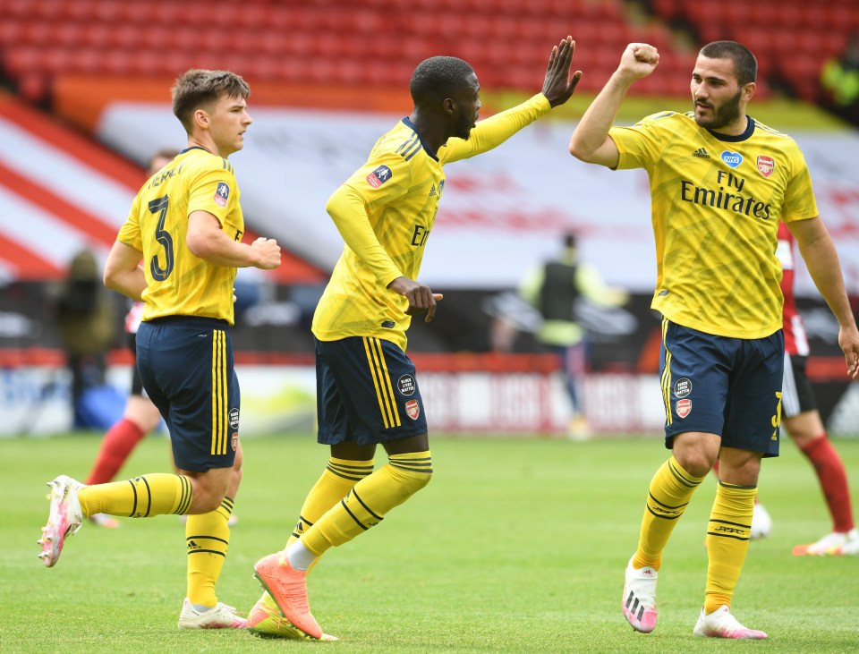  Pepe celebrates scoring Arsenal's opener