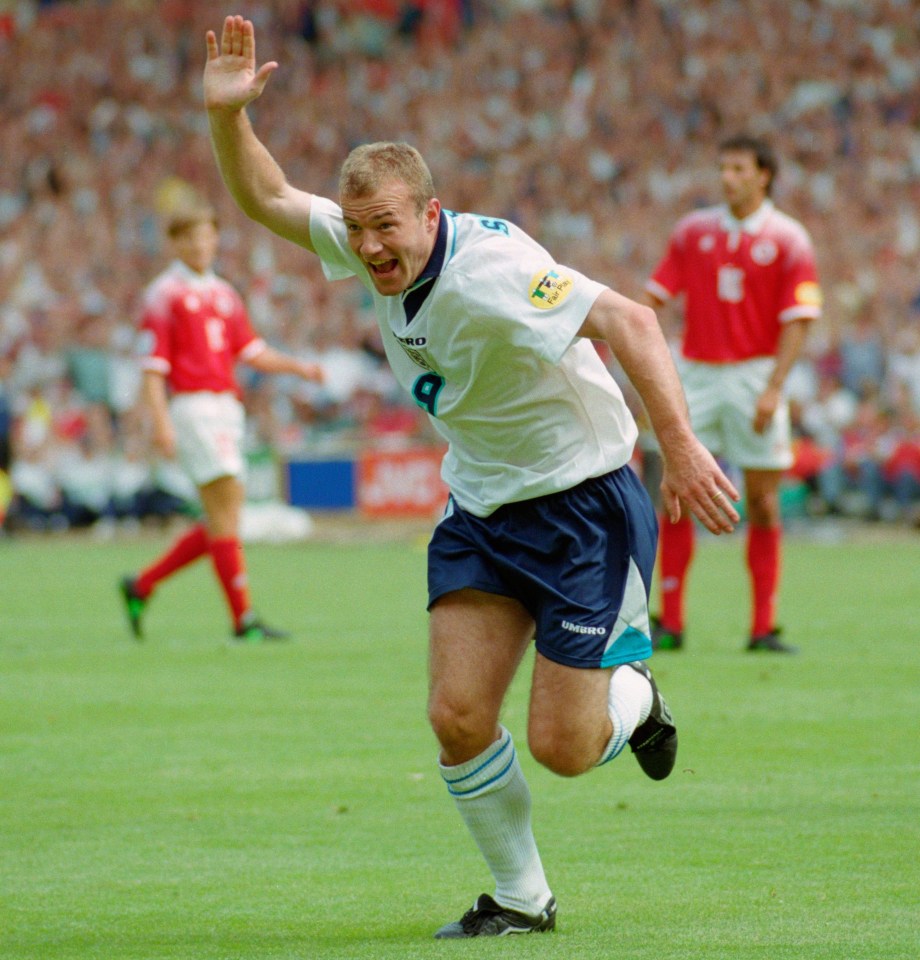 Alan Shearer was the top scorer at Euro 96 with five goals