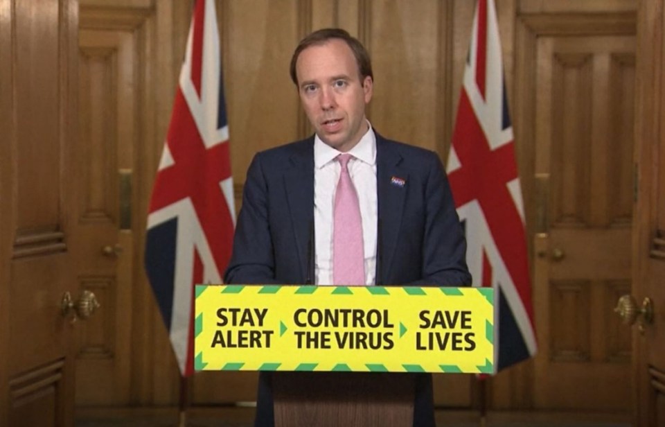  Matt Hancock during the media briefing in Downing Street