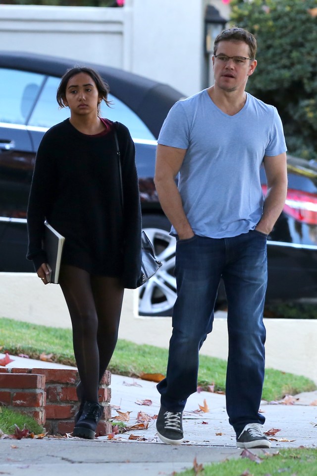 Matt Damon with his step-daughter Alexia Barroso