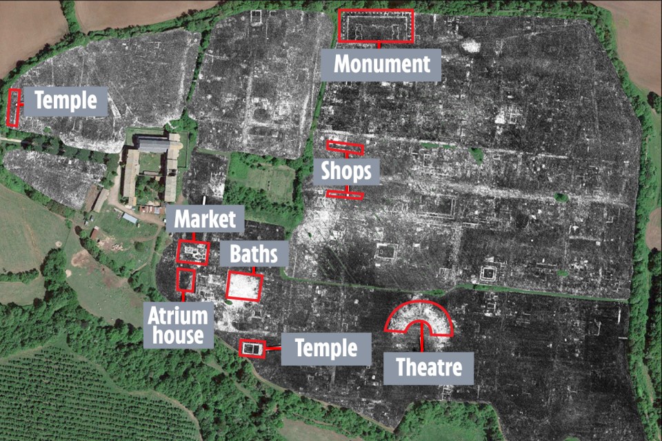 Scientists were able to pick out several previously undiscovered buildings from their scans