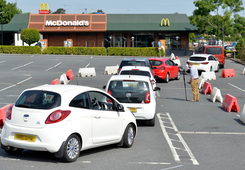 McDonald's customers queuing in Bangor