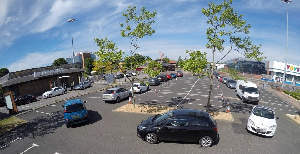 McDonald's customers queuing up in Gateshead this morning