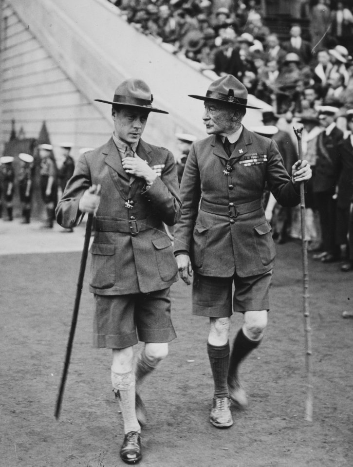  Baden-Powell, right, with the Prince of Wales, later King Edward VIII