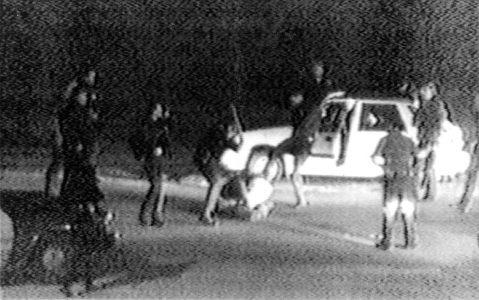  Rodney King was beaten by LA police officers in a horrifying video