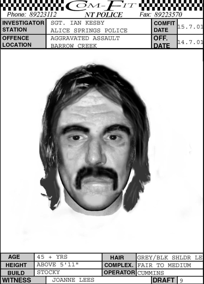 E-fit picture of the attacker issued by police in 2001