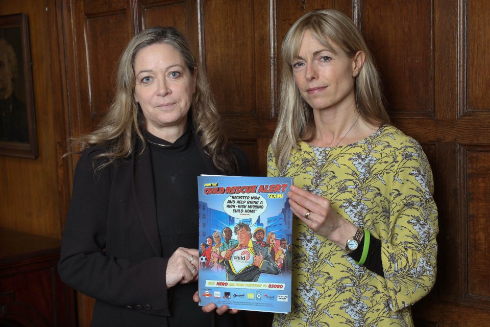 Sun journalist Antonella Lazzeri and Kate McCann launch the Child Rescue Alert Team campaign in 2016