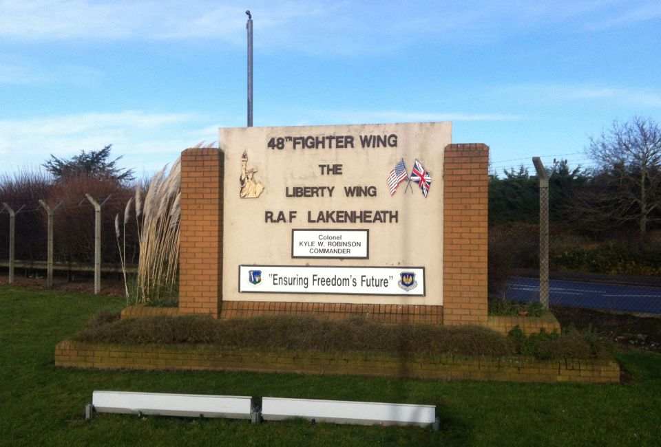 The pair had been returning to their base at RAF Lakenheath when one was forced to make an 'aggressive manoeuvre' to avoid another jet