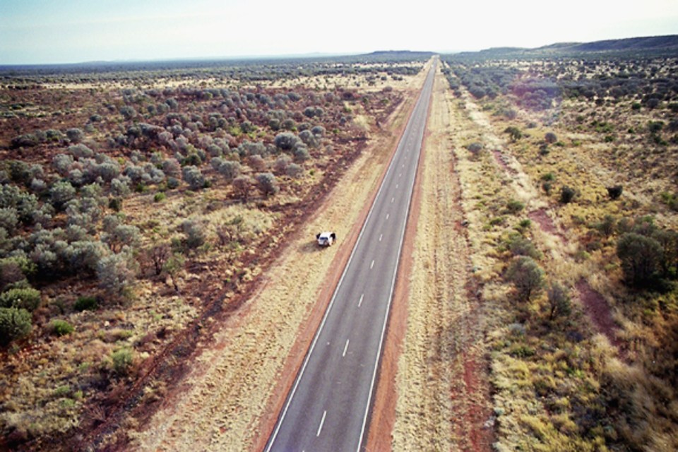 The deserted Stuart Highway where the kidnap and murder took place