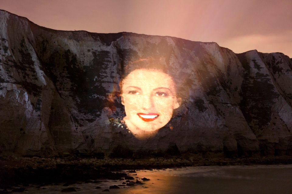 Dame Vera Lynn's portrait beamed onto the White Cliffs of Dover to celebrate her 100th birthday 