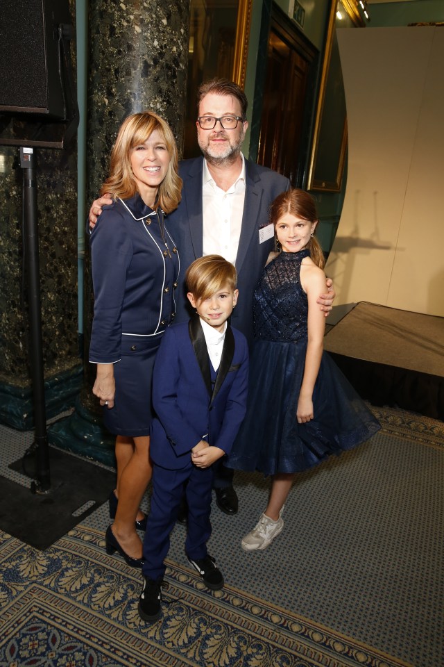 Kate with her husband, psychotherapist and author Derek, before he got sick - they are seen here with their children Billy and Darcy