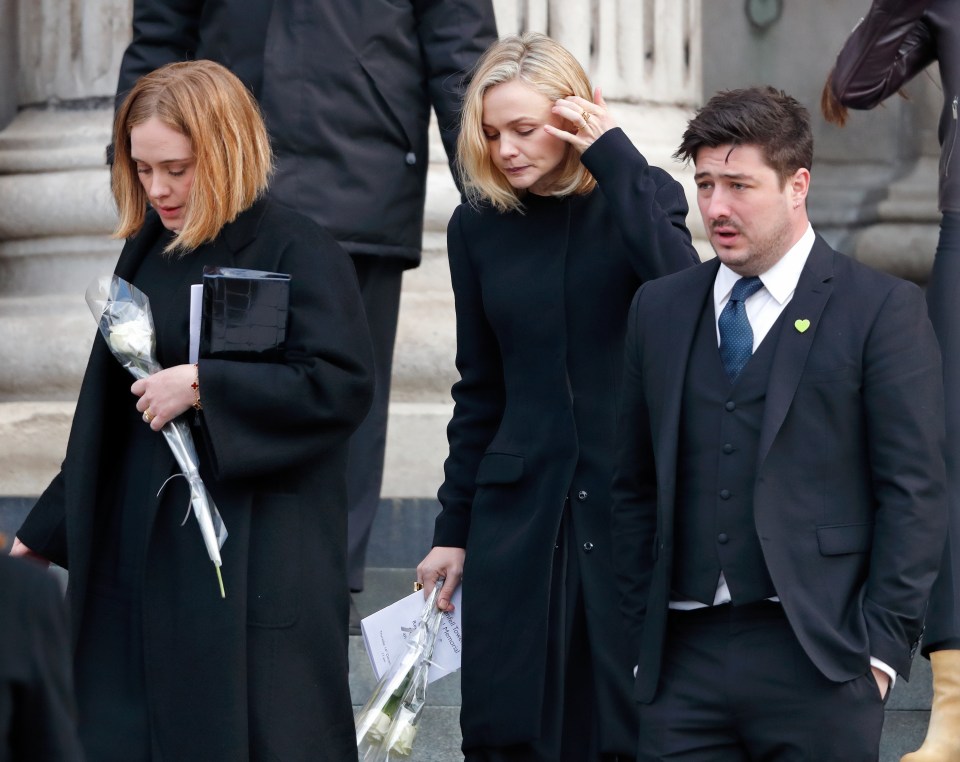  She attended a memorial service alongside Carey Mulligan and Marcus Mumford