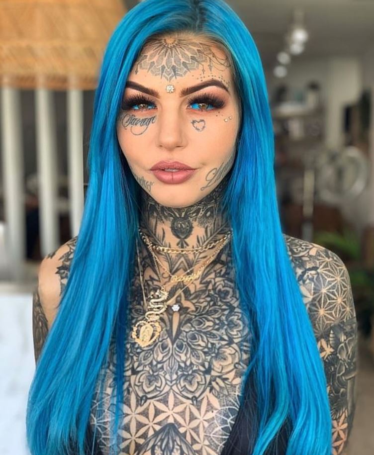 Amber Luke has tattoos covering every inch of her body