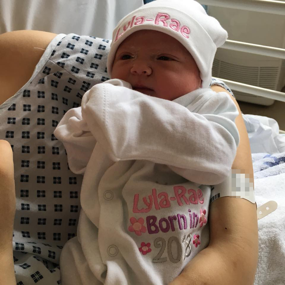 Baby Lyla-Rae arrived in 2018