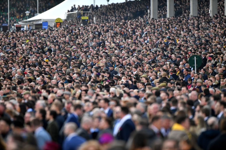 Crowds on day four of the Cheltenham Festival at Cheltenham Racecourse