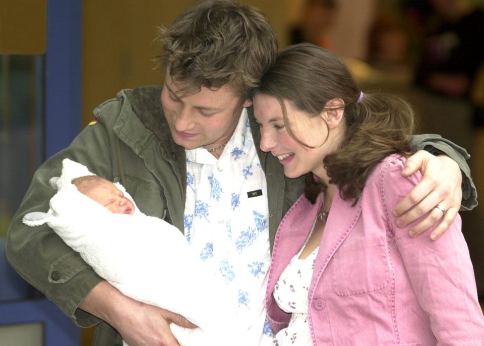  Jamie and Jools leaving hospital with their one-day-old daughter Poppy who is now 18 years old