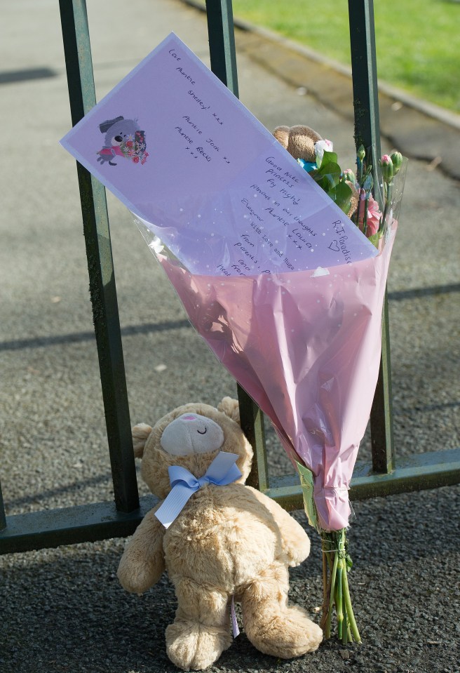 Tributes for Emily were left at the scene