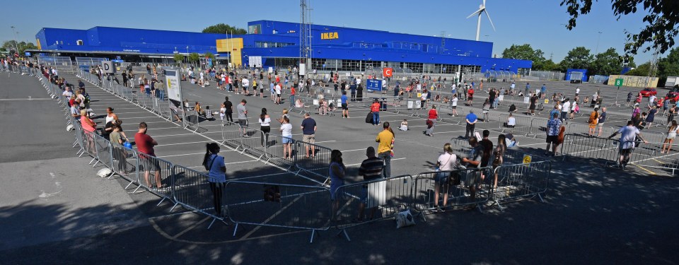 Shoppers face three hour queues to get into stores