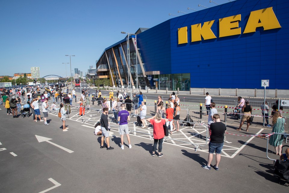 Long lines of shoppers outside the Greenwich branch