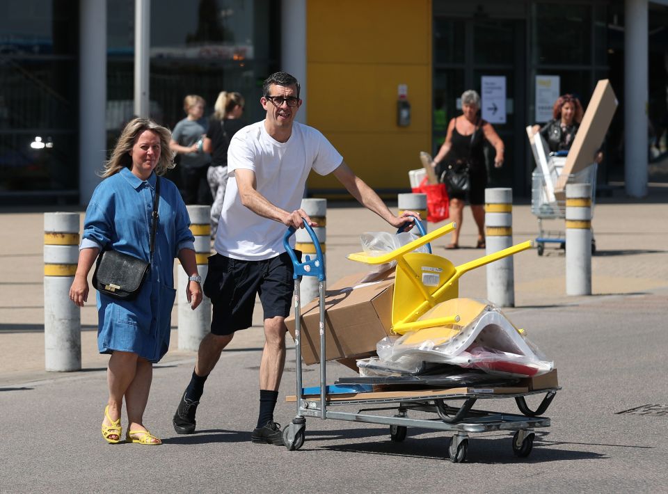 Customers carrying away their purchases in Edmonton