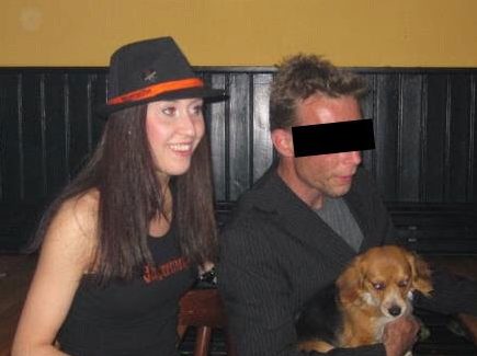  Pictures emerged showing smirking "Christian B" sidling up to unsuspecting shot girls at a pub in Germany