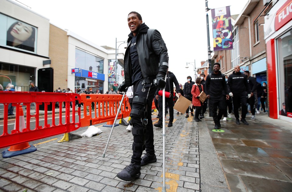  Anthony Joshua said 'we can no longer remain silent' as he joined a Black Lives Matter march in Watford