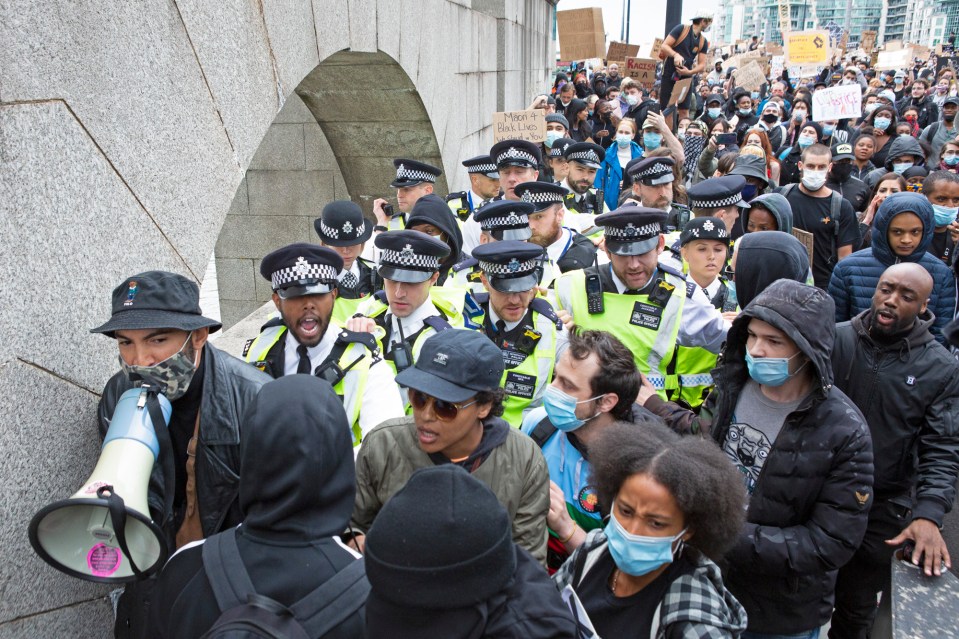 The protest on Sunday was largely peaceful