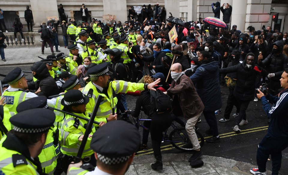 Police and protesters clashed during a Black Lives Matter protest