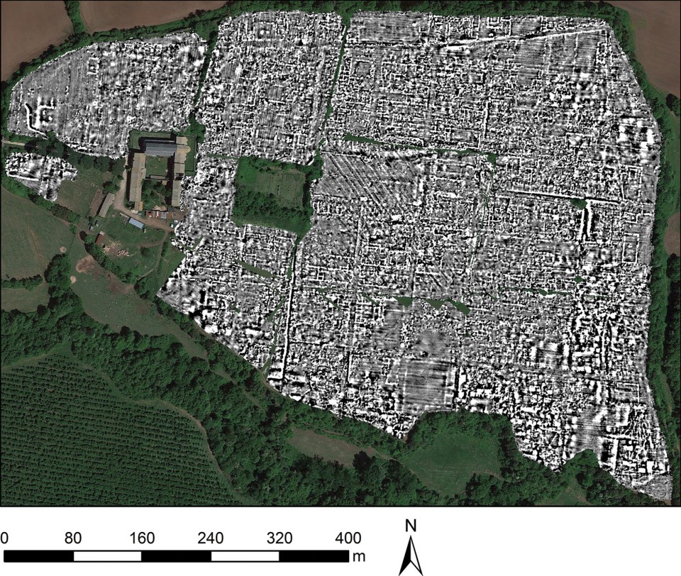 Ground-penetrating radar image of the Roman city of Falerii Novi. The site is over 2,000 years old but today is mostly underground