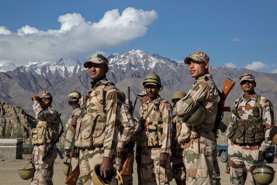 Indian troops on patrol in the disputed Ladakh region of the Himalayas