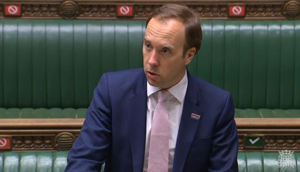 Health Secretary Matt Hancock tells the Commons that the R rate is below 1 across the UK