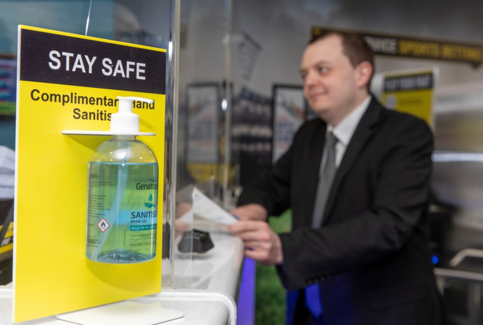 Bottles of hand sanitiser will be available throughout Coral's betting shops