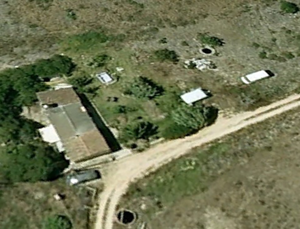 An aerial photo shows a camper van outside Christian B's home after Madeleine vanished