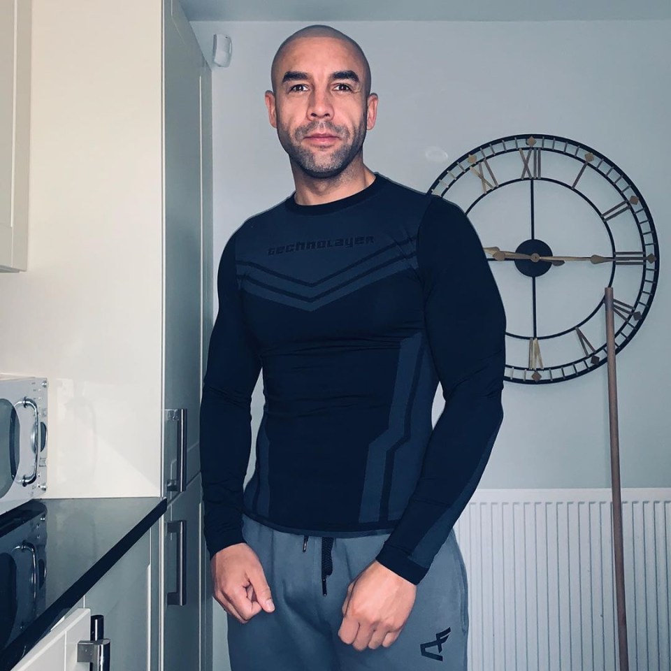 Presenter Alex looking ready to pump some iron in his kitchen