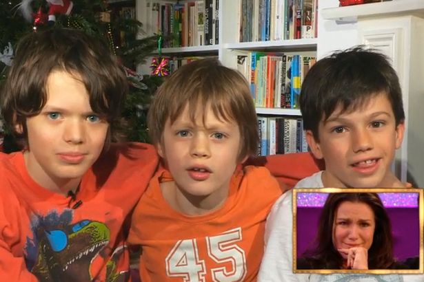 Susanna is a mum to three boys - Finn, Sam and Jack - pictured here in 2013