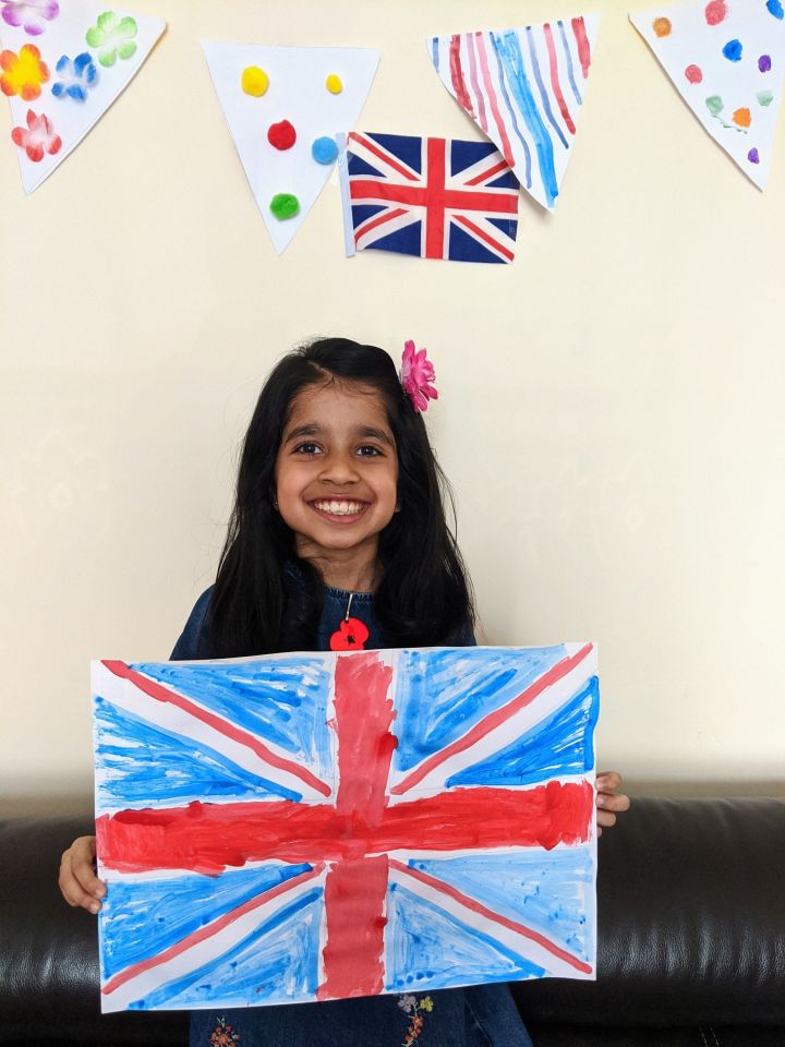 This little girl was celebrating VE Day during Lockdown