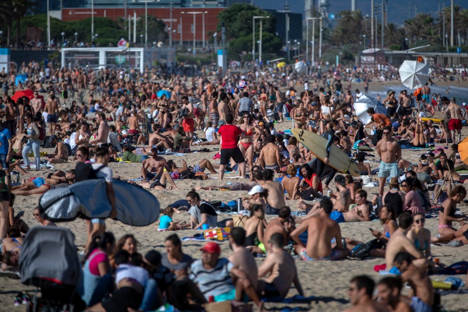 Beaches in Barcelona have been packed since they were opened up