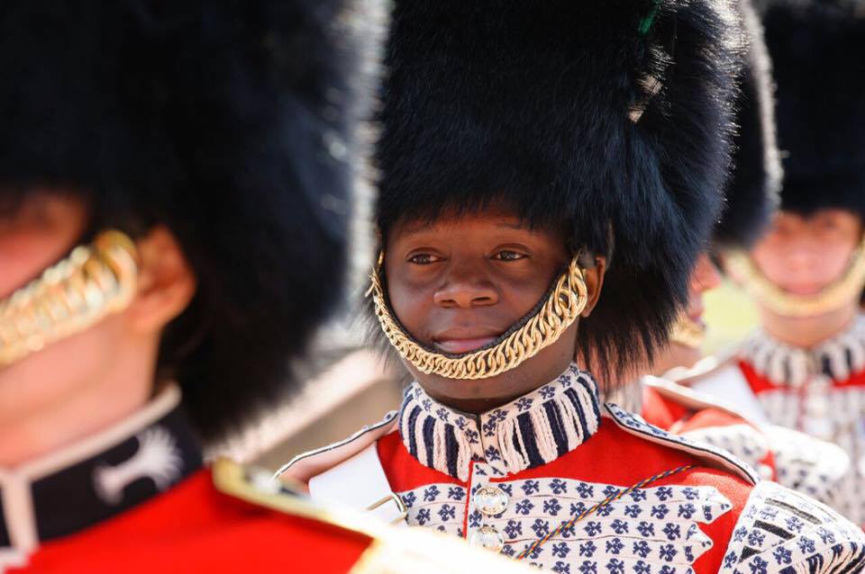 The parade's lead drummer, Lance Corporal Chusa Siwale, was recently testing key workers for coronavirus