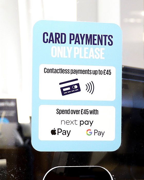 Customers will only be allowed to pay using card - not cash 