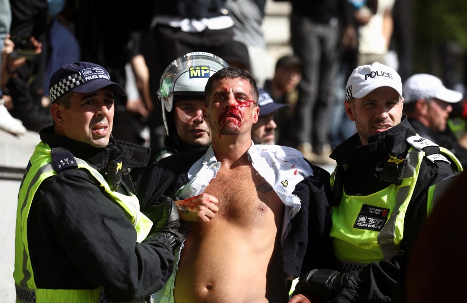 Much of the trouble happened in Trafalgar Square