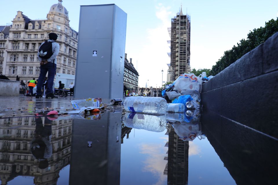 Protesters left litter behind after clashing with cops