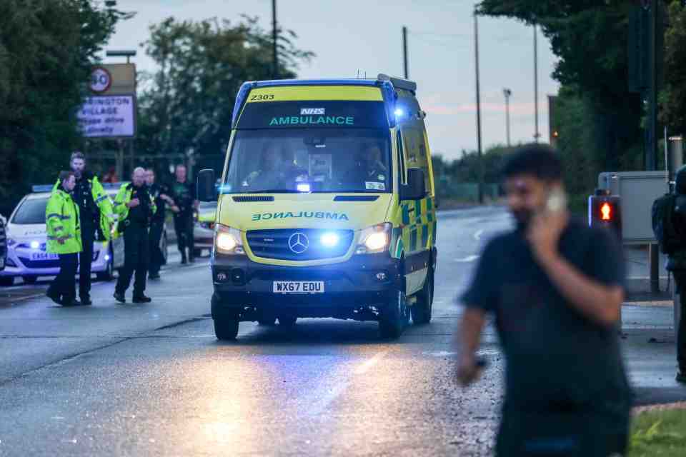  A police transport van was seen to be entering the area carrying an evidence tent