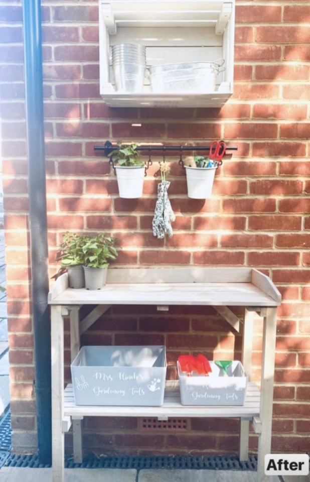 She also has her own gardening area for when she's getting green-fingered