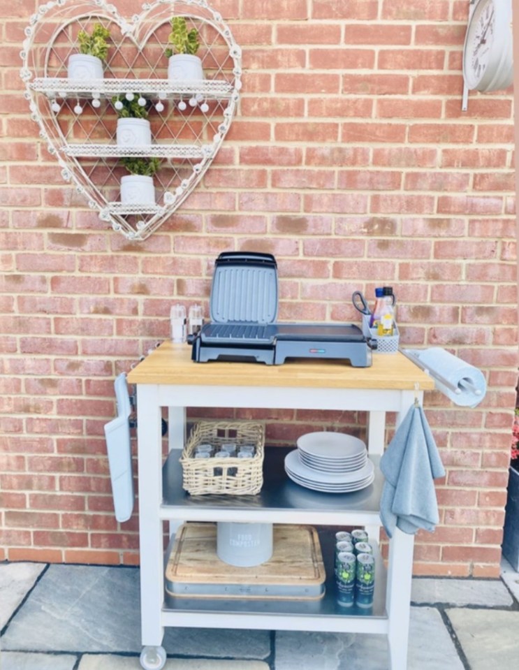 Mrs Hinch's clever BBQ area can be wheeled into her garage