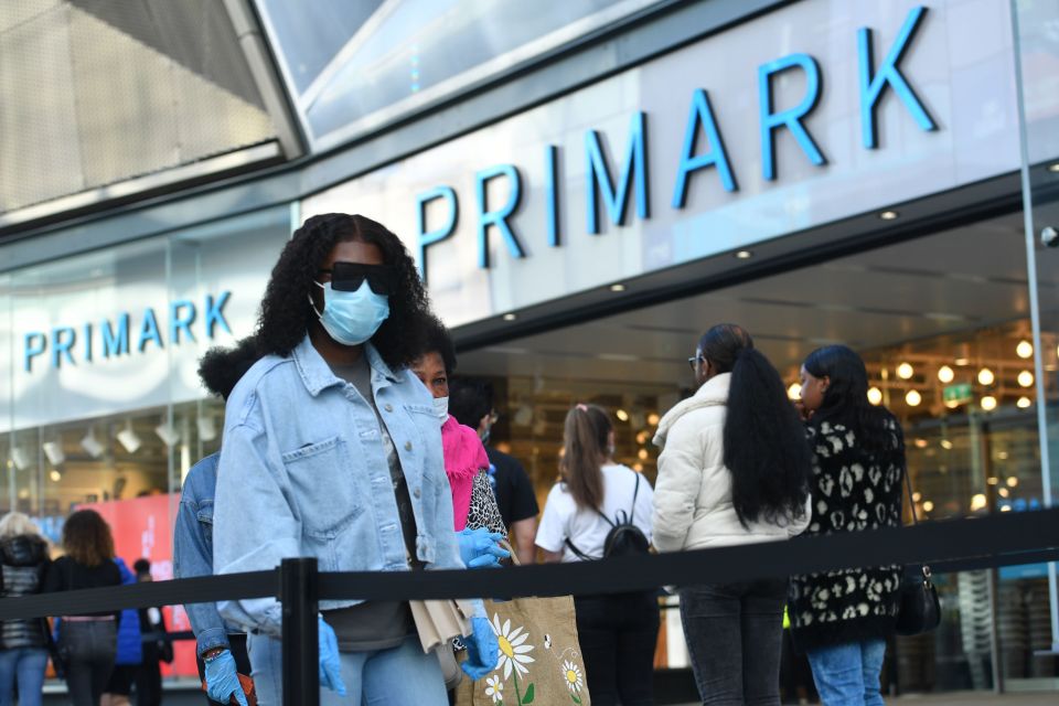  Shoppers flocked back to Primark today on the first day of re-opening