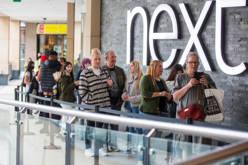 Next customers in Leeds, waiting to start shopping