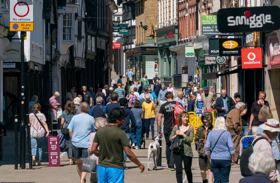 A busy Winchester high street today